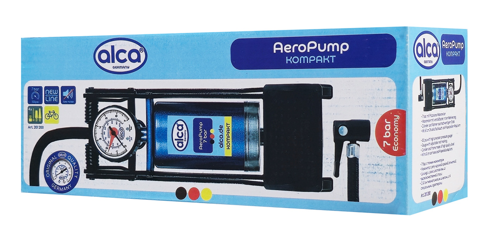 ALCA τρόμπα ποδιού 201200 με μανόμετρο, 100PSI, μπλε - Image 4