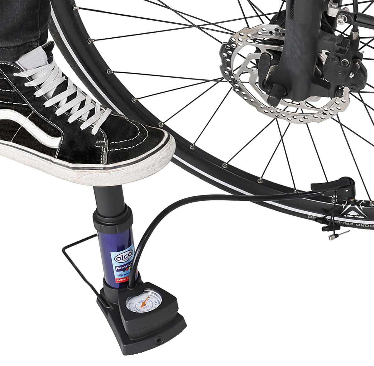 ALCA τρόμπα ποδιού 201300 με μανόμετρο, 160PSI, μπλε - Image 2