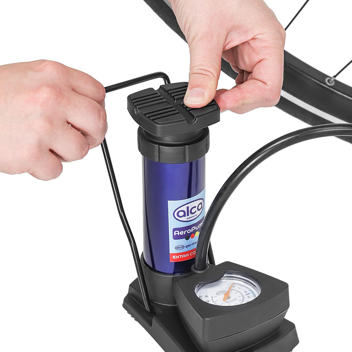 ALCA τρόμπα ποδιού 201300 με μανόμετρο, 160PSI, μπλε - Image 4