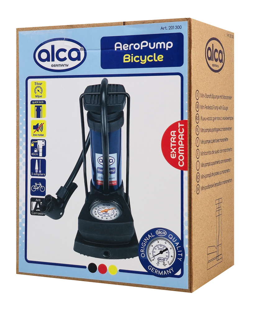 ALCA τρόμπα ποδιού 201300 με μανόμετρο, 160PSI, μπλε - Image 7