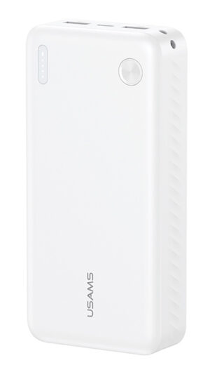 USAMS power bank CD254, 2x θύρες εξόδου, 20000mAh, 10W, λευκό