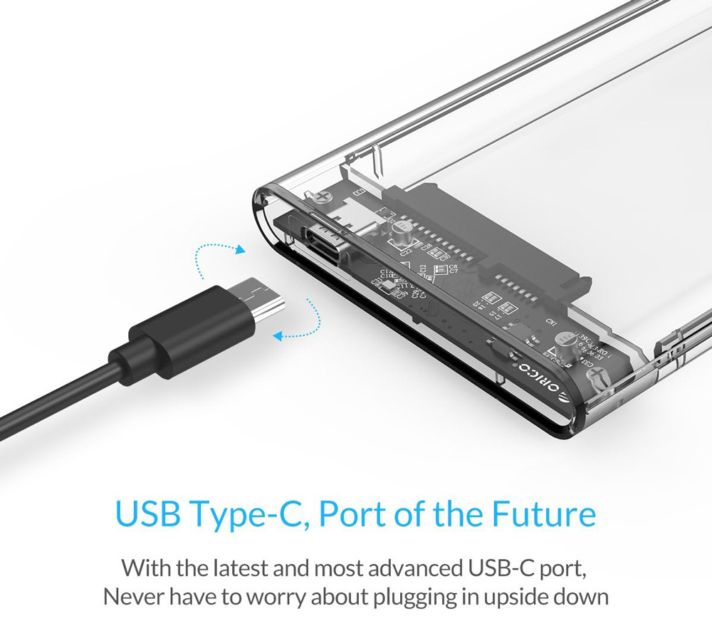 ORICO θήκη για 2.5" SATA HDD/SSD 2139C3, 5Gbps, διάφανη - Image 4