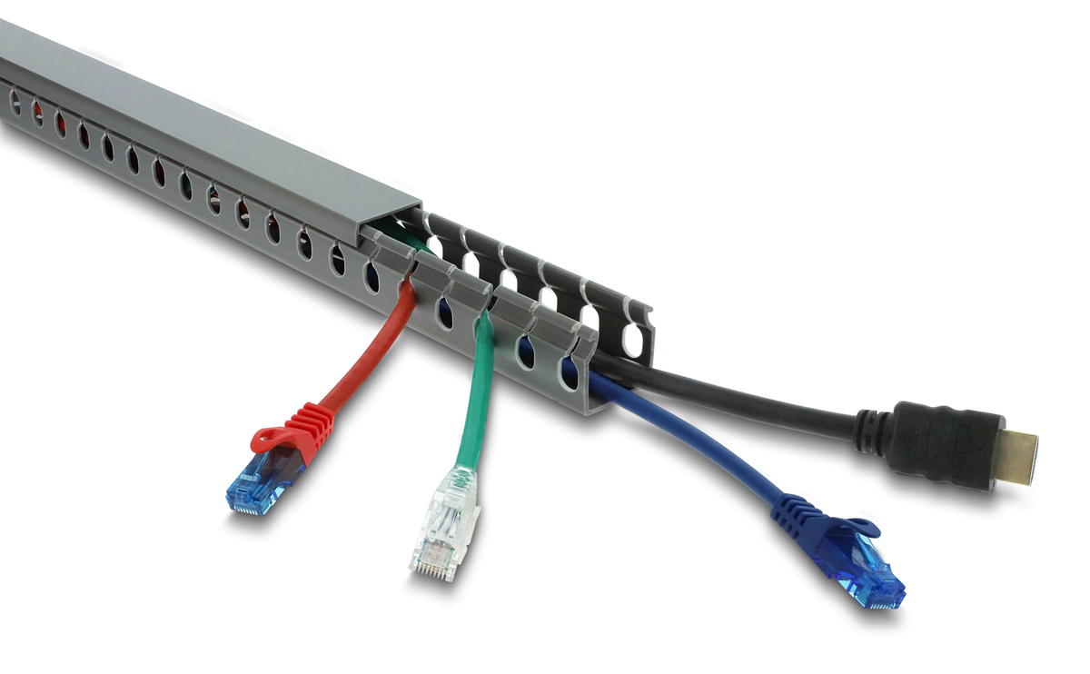 DELOCK cable management 22028, πλαστικό, 30x30mm, 1m, γκρι - Image 2