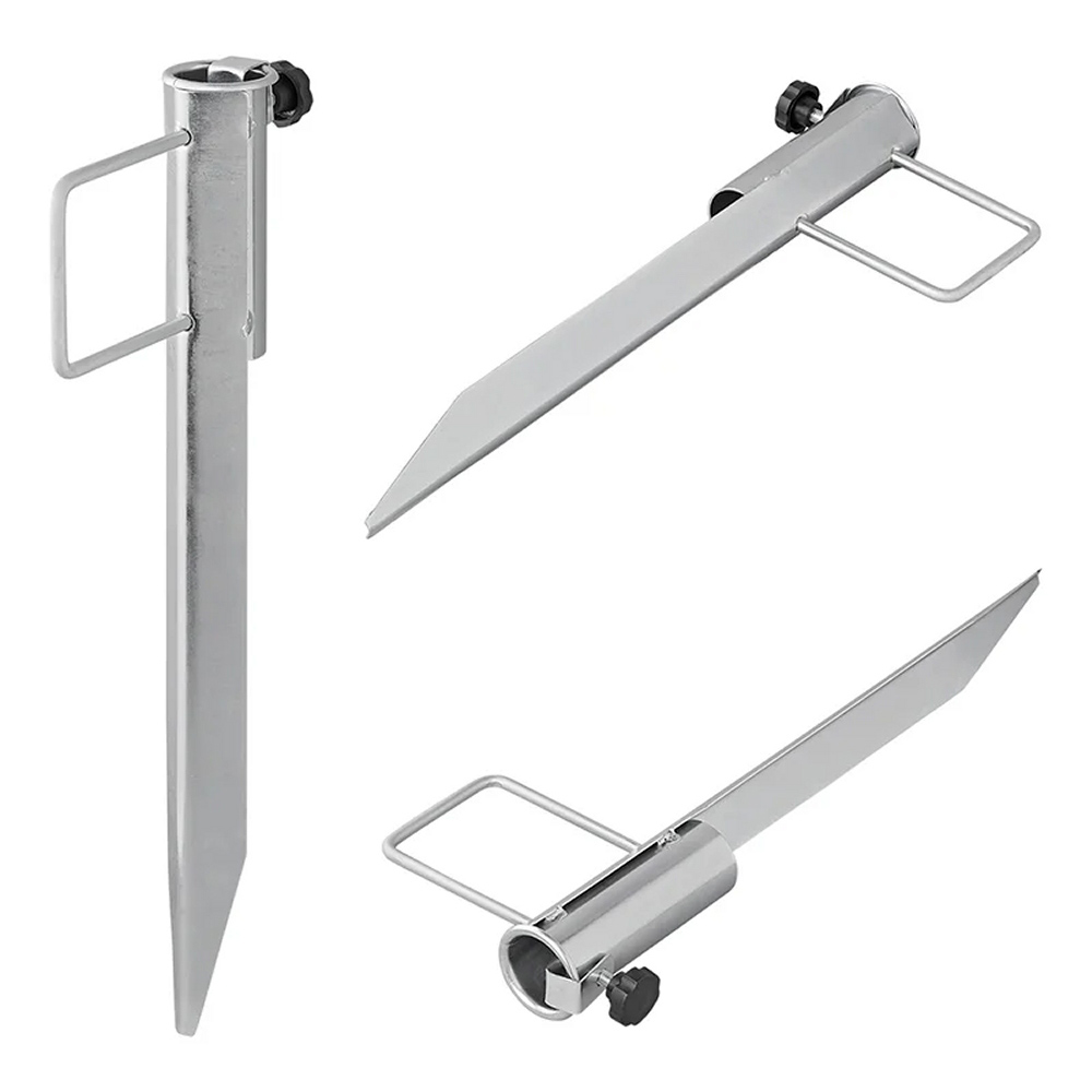 PROPLUS βάση ομπρέλας παραλίας 360816 για κοντάρι διαμέτρου 31-35mm, μεταλλική, ασημί - Image 3