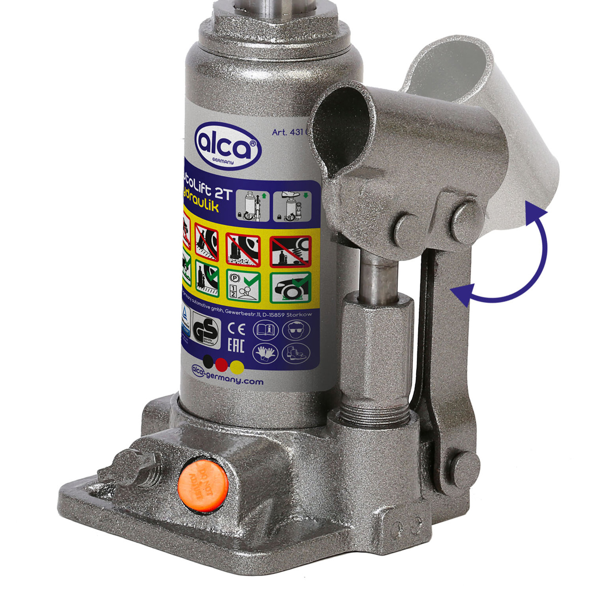 ALCA υδραυλικός γρύλος μπουκάλας 431020, έως 2 τόνοι, 31cm - Image 4