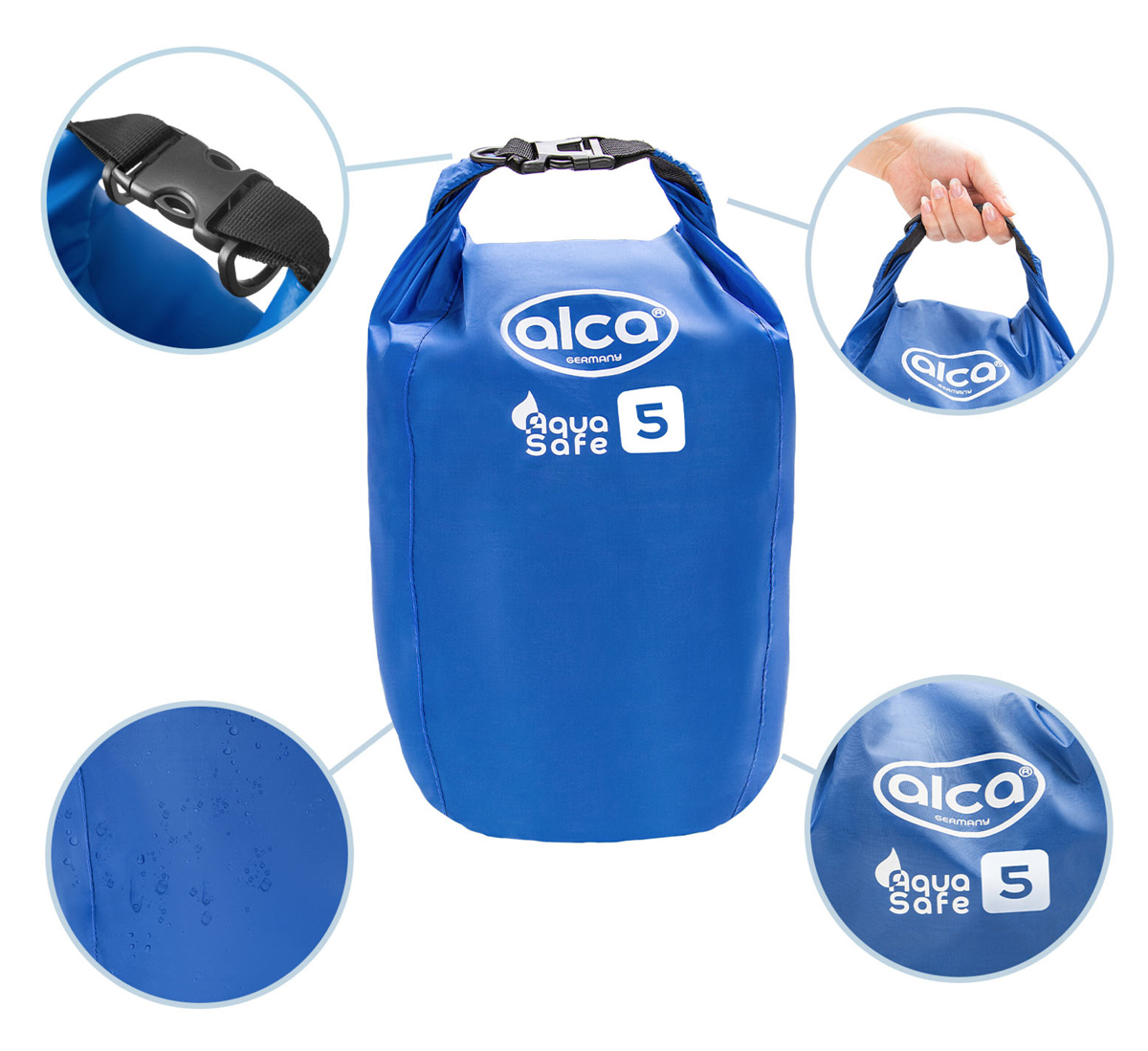 ALCA αδιάβροχος σάκος χειρός 516050, 5L, 39x15x9cm, μπλε - Image 2