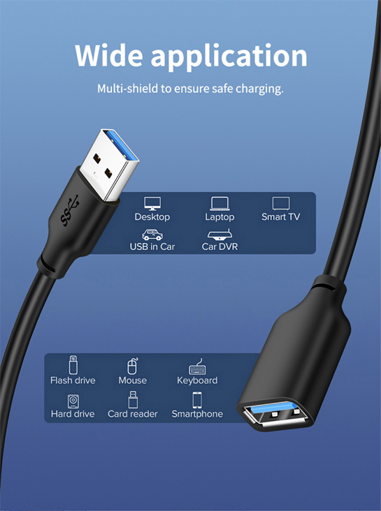 CABLETIME καλώδιο προέκτασης USB CT-AMAFN, 5Gbps, 2m, μαύρο - Image 4