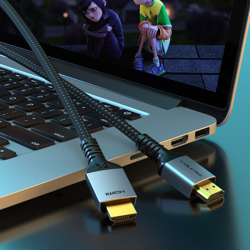 CABLETIME καλώδιο HDMI 2.1 CT-HM8K, 8K/60Hz, 48Gbps, 28AWG, 2m, μαύρο - Image 3