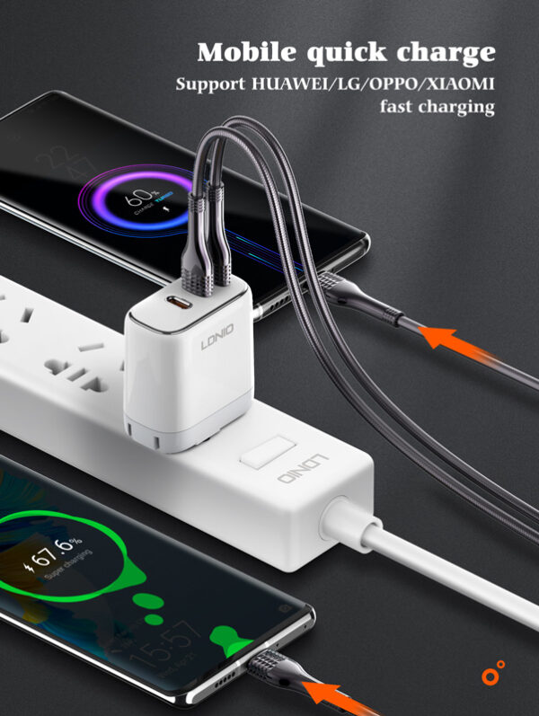 LDNIO καλώδιο USB-C σε USB-C LC651C, 65W, 1m, γκρι - Image 3