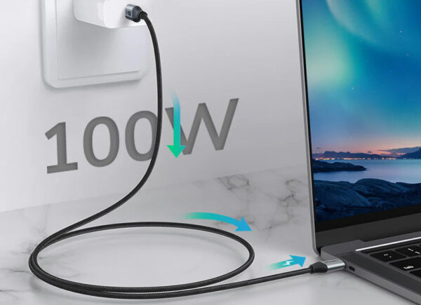 CABLETIME καλώδιο USB-C CMCM100W, 100W PD, 480Mbps, 1.5m, μαύρο - Image 2