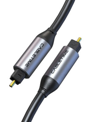 CT-AV380-P04GN-S3 CABLETIME PRE TOSLINK CABLE M/M, Digital Audio . BLACK, With Alumium housing