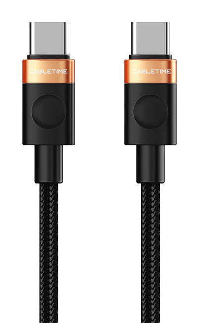 CABLETIME καλώδιο USB-C CT-CM60, 60W, 480Mbps, 1m, μαύρο
