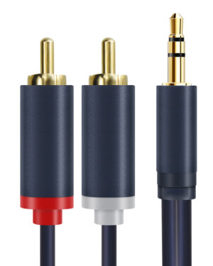 CABLETIME καλώδιο ήχου 3.5mm σε 2x RCA CT-AV303-H12G, 10m, μπλε