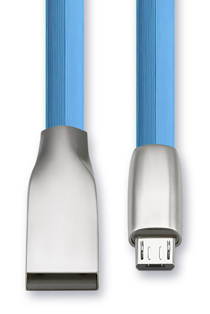 CABLETIME καλώδιο micro USB σε USB θηλυκό CT-PU32-ZFUM, flat, 480Mbps, 1m, μπλε - Image 2