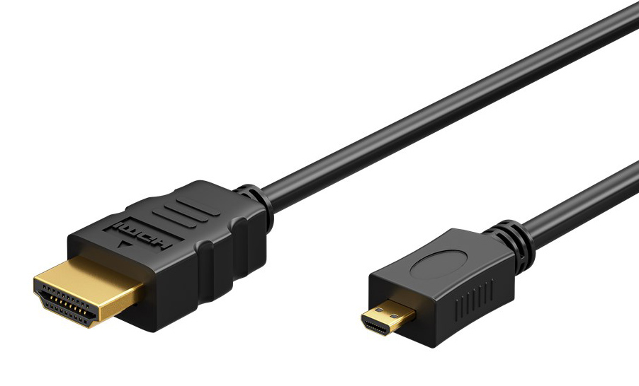 GOOBAY καλώδιο micro HDMI σε HDMI 53781 με Ethernet, 4K/60Hz, 1m, μαύρο
