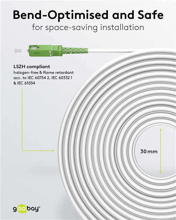 GOOBAY καλώδιο οπτικής ίνας SC-APC 59604, Singlemode OS2, 20m, λευκό - Image 4