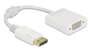 DELOCK αντάπτορας DisplayPort σε VGA 61007, Full HD, passive, λευκός