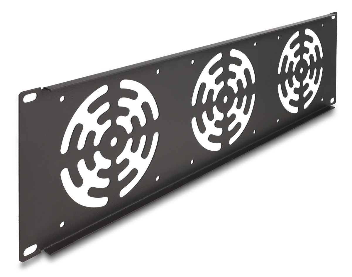 DELOCK κάλυμμα για 3x 120mm ανεμιστήρες 66747 για rack 19"/3U, μεταλλικό, μαύρο - Image 2