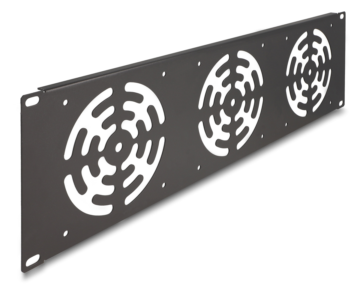 DELOCK κάλυμμα για 3x 120mm ανεμιστήρες 66747 για rack 19"/3U, μεταλλικό, μαύρο