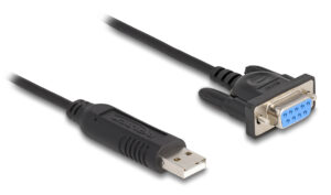 DELOCK καλώδιο USB σε RS-232 67382, 921.6Kbps, 1.8m, μαύρο