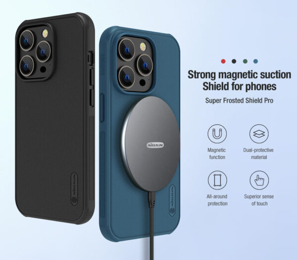 NILLKIN θήκη Super Frosted Shield Pro Magnetic για iPhone 14 Pro, μαύρη - Image 2