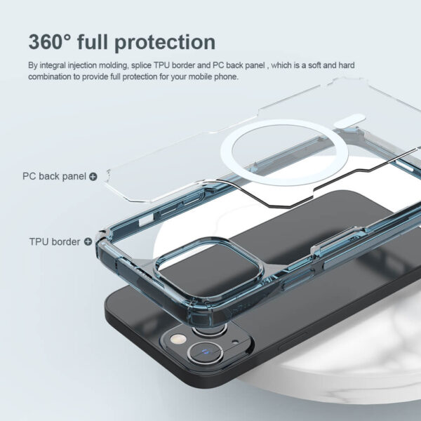 NILLKIN θήκη Nature Pro Magnetic για iPhone 14 Plus, μπλε & διάφανη - Image 3