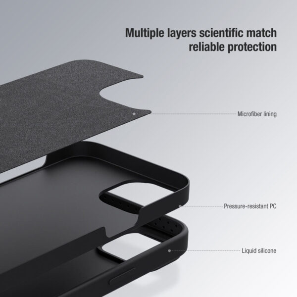 NILLKIN θήκη CamShield Silky Silicone για iPhone 15 Pro, μαύρη - Image 3