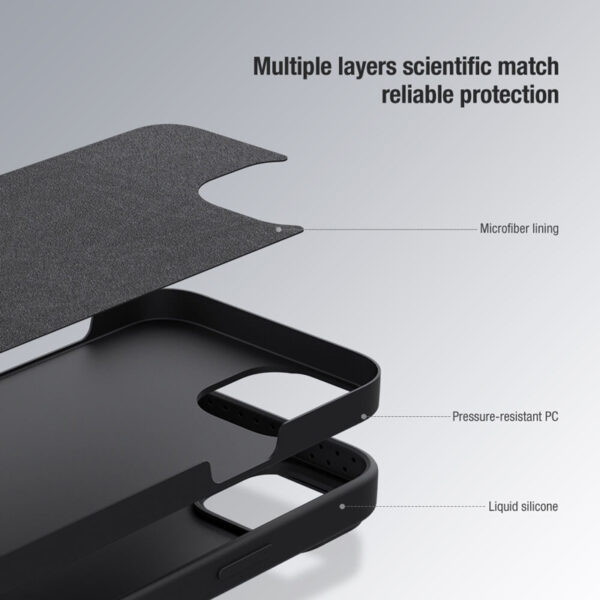 NILLKIN θήκη CamShield Silky Silicone για iPhone 15 Pro, μπλε - Image 3