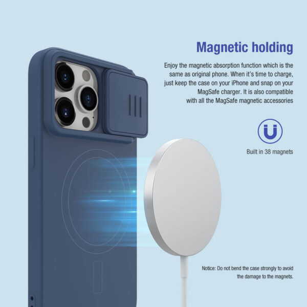 NILLKIN θήκη CamShield Silky Magnetic Silicone για iPhone 15 Pro, μαύρη - Image 3