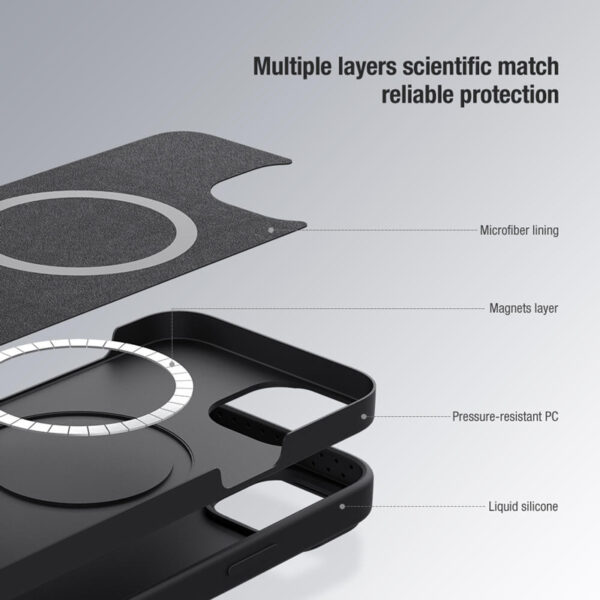 NILLKIN θήκη CamShield Silky Magnetic Silicone για iPhone 15 Pro, μαύρη - Image 4
