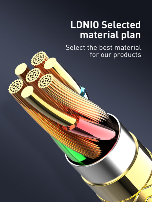 LDNIO καλώδιο Lightning σε USB-C LC651I, 30W, 1m, χρυσό - Image 4