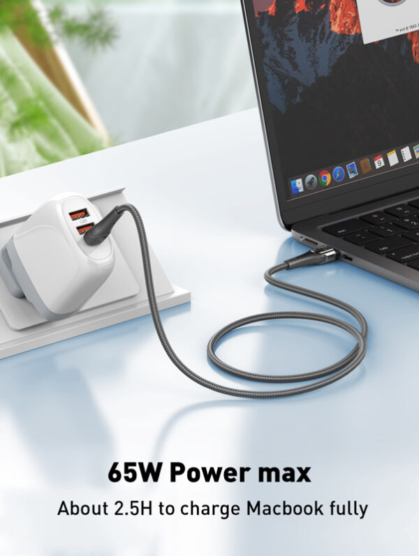 LDNIO καλώδιο USB-C σε USB-C LC861C, 65W PD, 1m, γκρι - Image 2