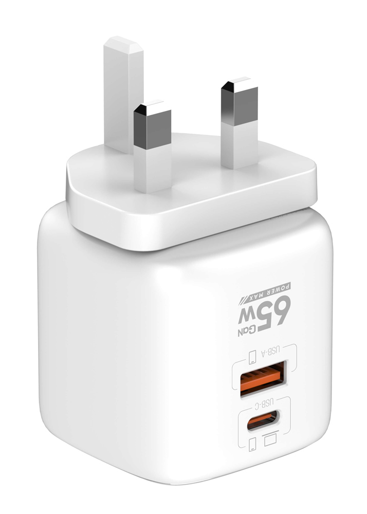 LDNIO φορτιστής τοίχου Q2617 με καλώδιο USB-C, EU/UK/US βύσμα, USB/USB-C, 65W, GaN, λευκός - Image 7