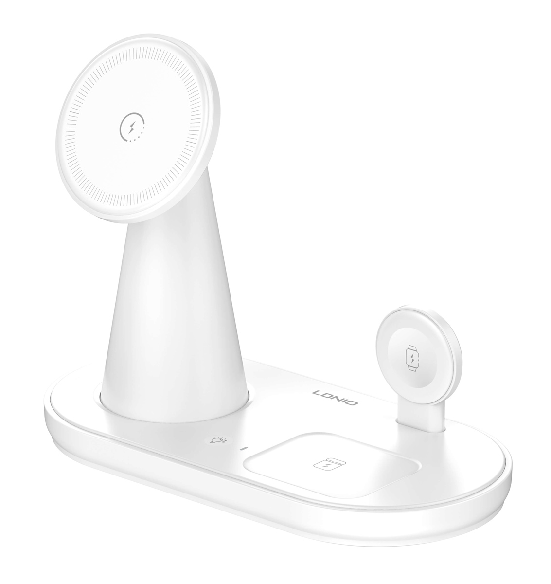 LDNIO ασύρματος φορτιστής WL01 με LED φωτισμό, 3 σε 1, 15W, λευκός