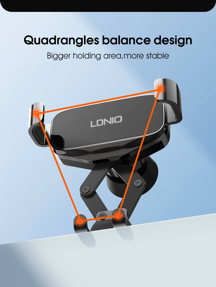 LDNIO βάση smartphone αυτοκινήτου MG13 για αεραγωγούς, μαύρη - Image 3