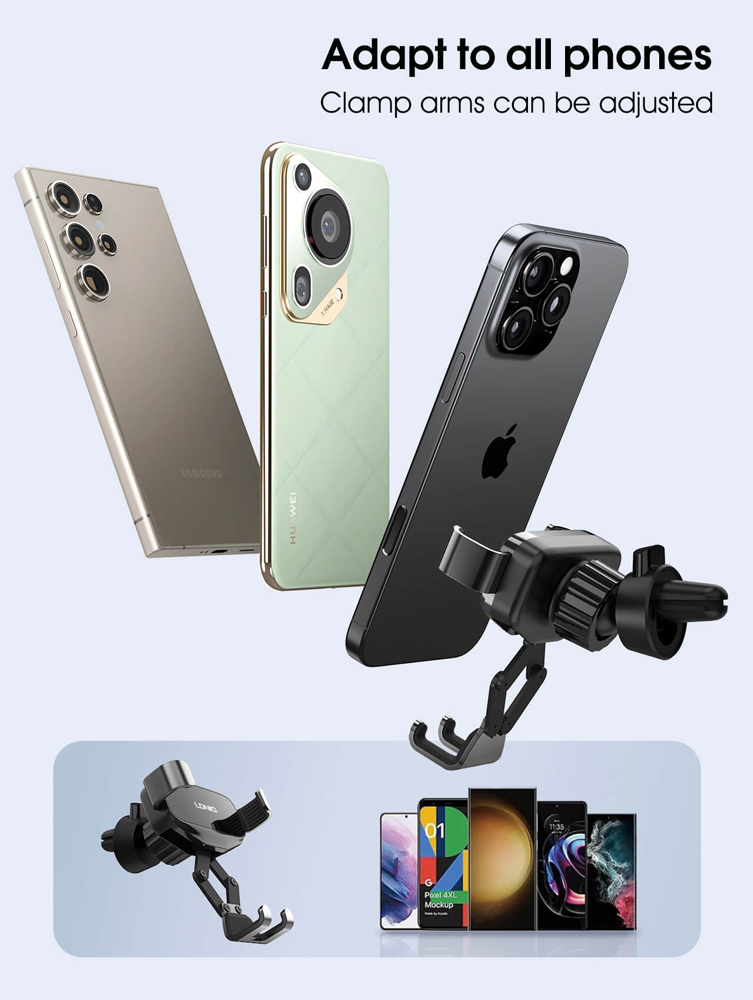 LDNIO βάση smartphone αυτοκινήτου MG13 για αεραγωγούς, μαύρη - Image 5