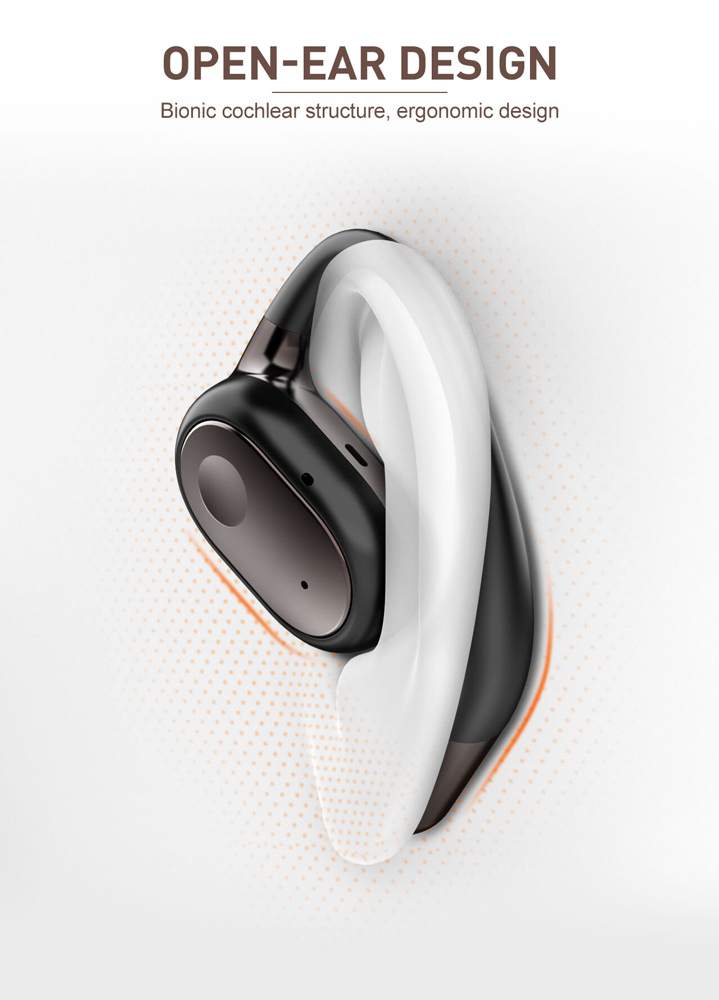 LDNIO earphones με θήκη φόρτισης T11, OWS, Φ15mm, 50/450mAh, μαύρα - Image 2