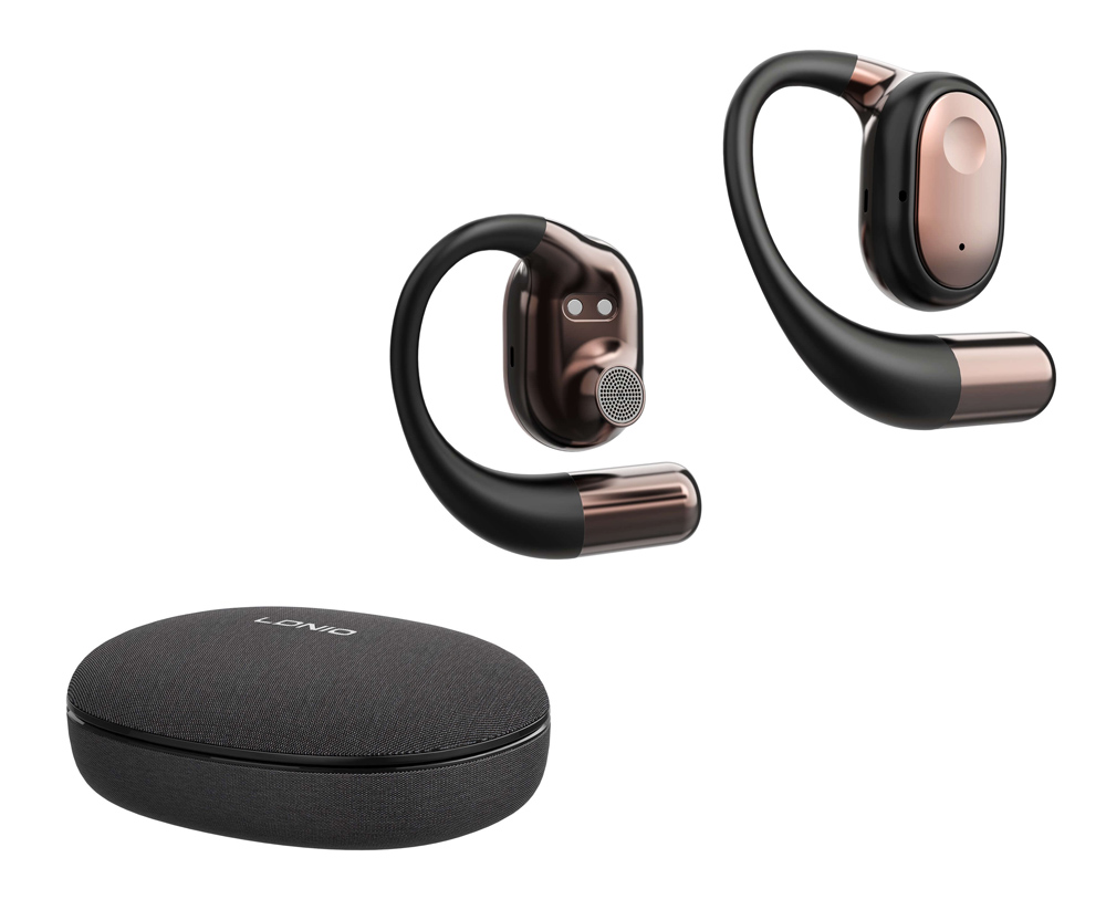 LDNIO earphones με θήκη φόρτισης T11, OWS, Φ15mm, 50/450mAh, μαύρα - Image 5