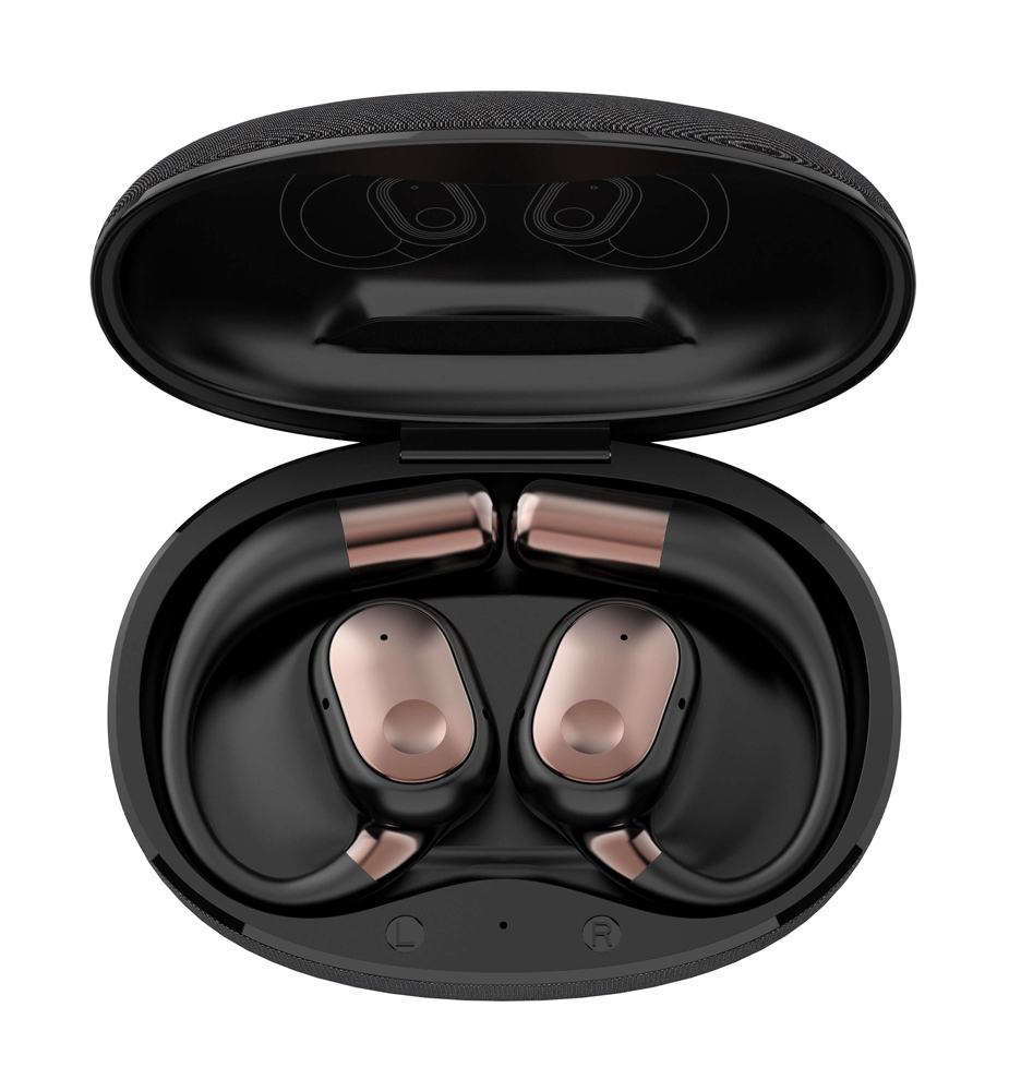 LDNIO earphones με θήκη φόρτισης T11, OWS, Φ15mm, 50/450mAh, μαύρα - Image 6