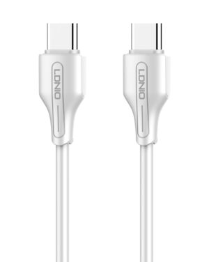 LDNIO καλώδιο USB-C σε USB-C LC122C, 65W PD, 2m, λευκό
