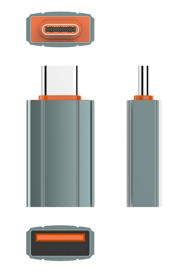 LDNIO αντάπτορας USB-C σε USB LC140, αρσενικό σε θηλυκό, γκρι - Image 6