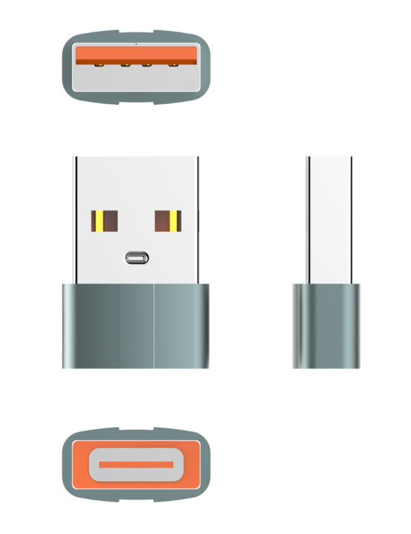 LDNIO αντάπτορας USB σε USB-C LC150, αρσενικό σε θηλυκό, γκρι - Image 7