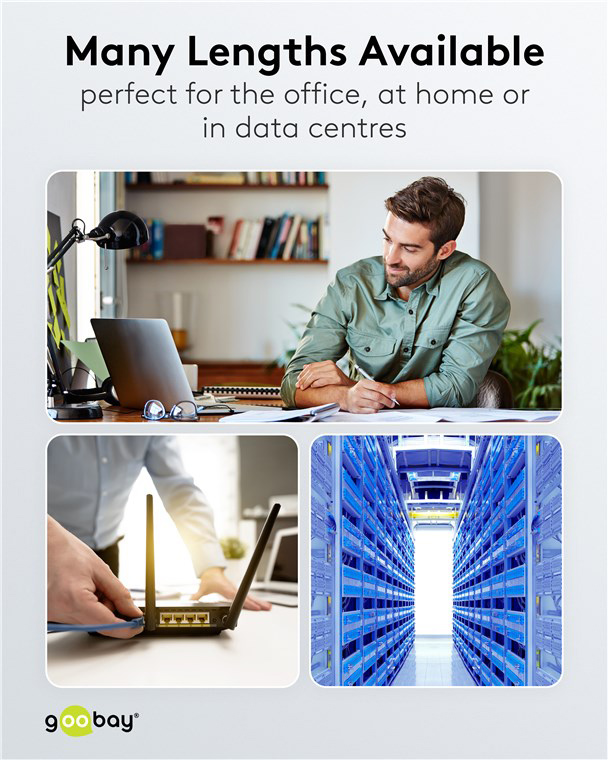 GOOBAY καλώδιο δικτύου 71545, CAT 6 U/UTP, slim, copper, 250MHz, 0.15m, γκρι - Image 6
