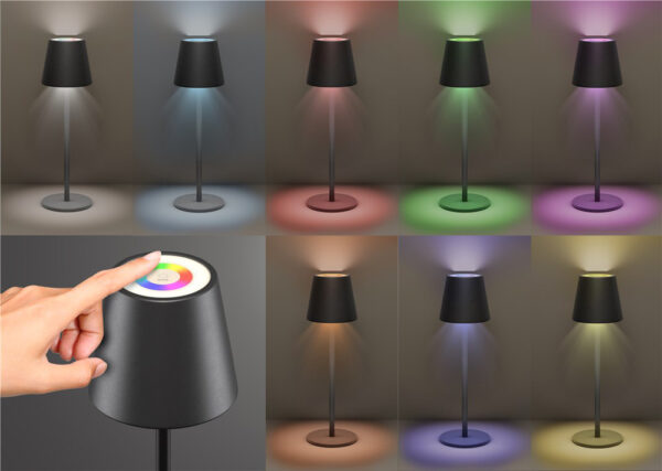 GOOBAY επιτραπέζιο φωτιστικό 72025, RGB, επαναφορτιζόμενο, μαύρο - Image 2