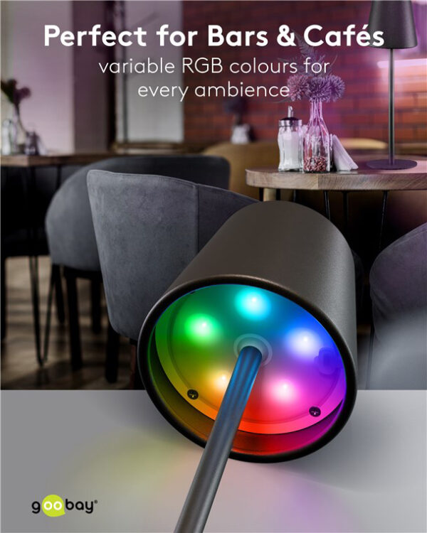 GOOBAY επιτραπέζιο φωτιστικό 72025, RGB, επαναφορτιζόμενο, μαύρο - Image 12