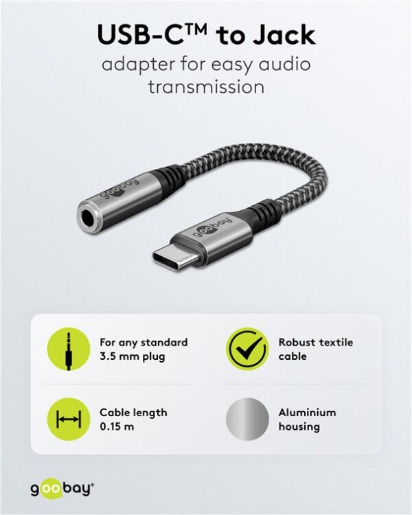 GOOBAY αντάπτορας USB-C σε 3.5mm 74056, γκρι - Image 3