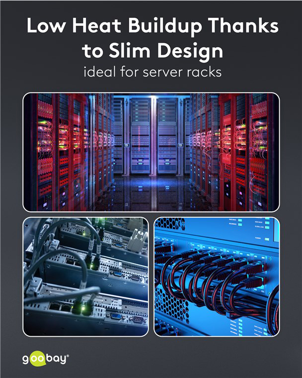 GOOBAY καλώδιο δικτύου 74244, CAT 6A U/UTP, slim, copper, 500MHz, 0.15m, λευκό - Image 6