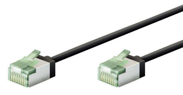 GOOBAY καλώδιο δικτύου 74350, CAT 8.1 U/FTP, slim, copper, 2000MHz, 0.15m, μαύρο