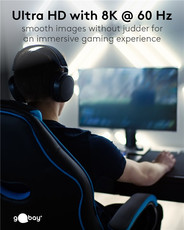 GOOBAY καλώδιο DisplayPort 74777, VESA Certified, 8K/60Hz, 32.4 Gbps, 1m, μαύρο - Image 4