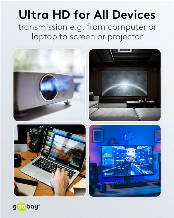 GOOBAY καλώδιο DisplayPort 74777, VESA Certified, 8K/60Hz, 32.4 Gbps, 1m, μαύρο - Image 7